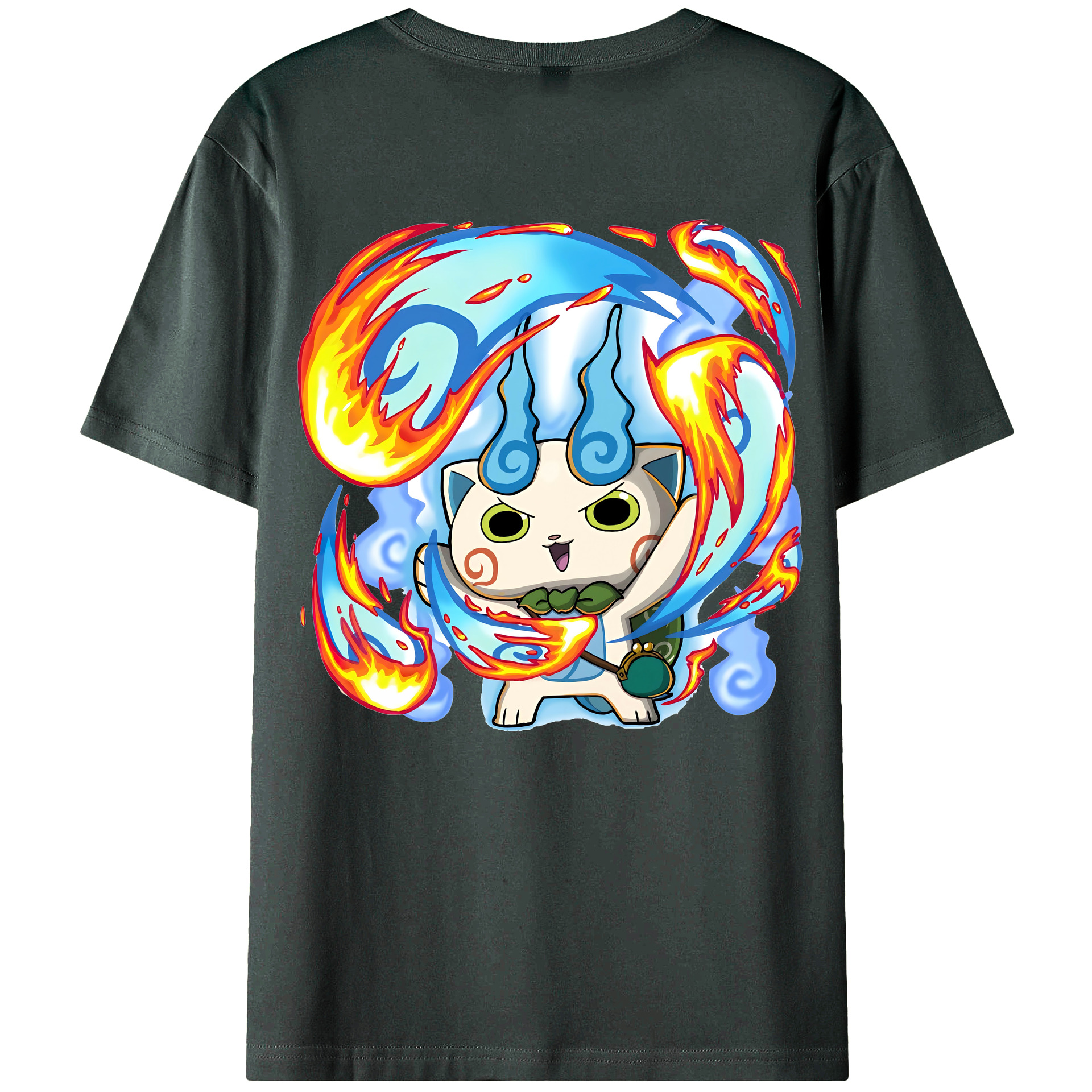 （画像用） 妖怪ウォッチ Yo-kai Watch 綿100％ メンズ半袖Tシャツ（バックプリント） 通気性